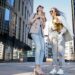 Low Angle Shot of Two Women on the Street